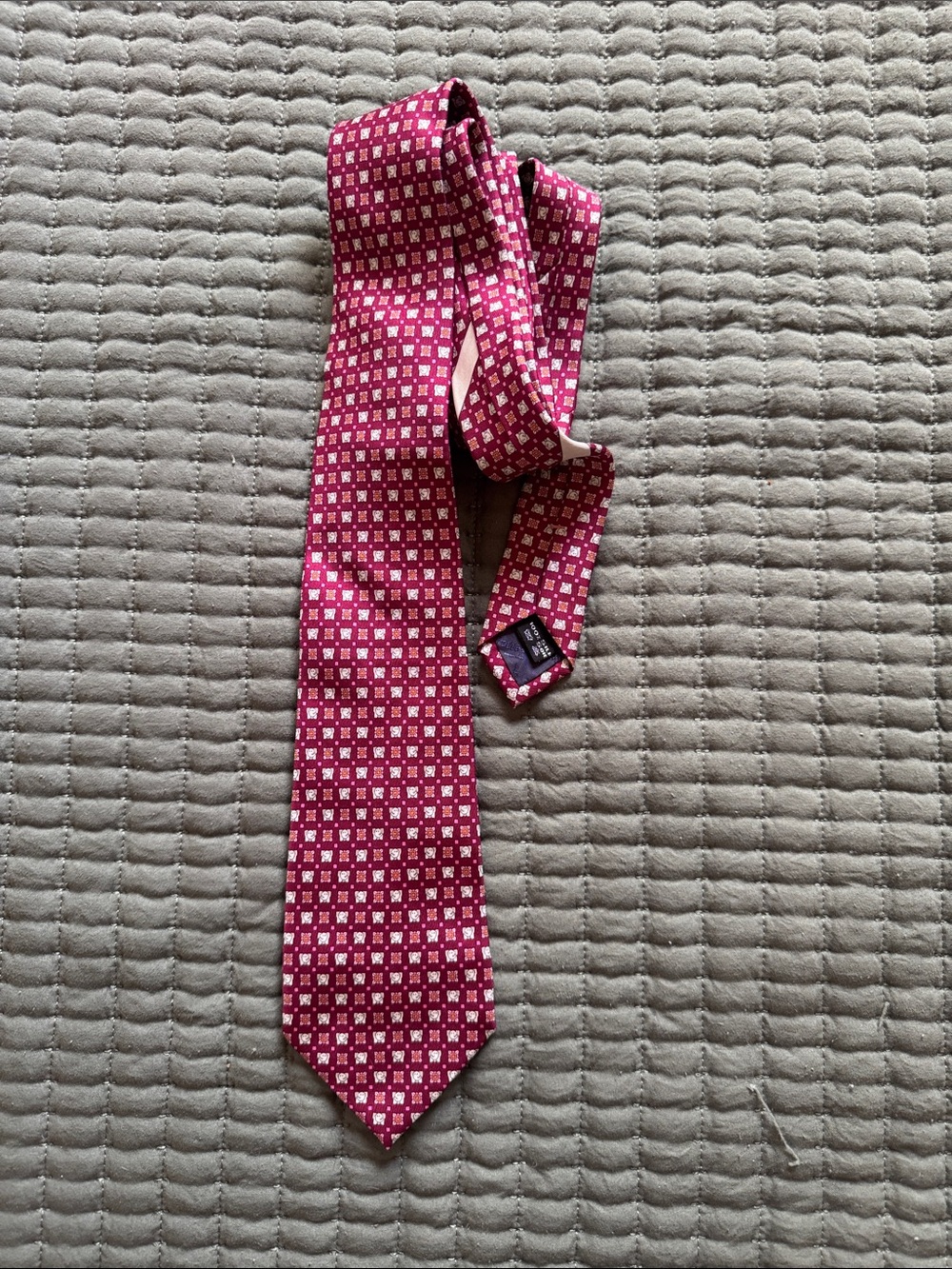 Salvatore Ferragamo Pink Geometric Silk Tie
